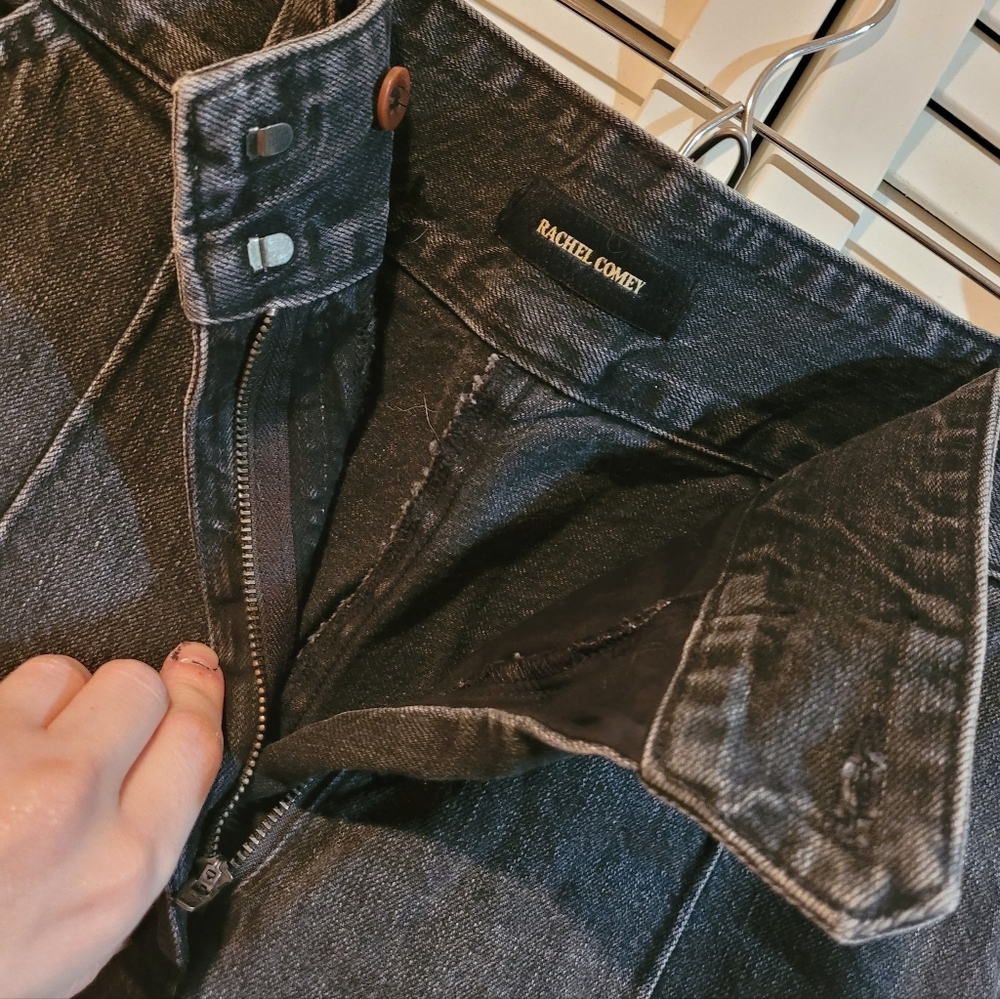 High rise, wide leg, Rachel Comey Elio denim trousers in washed black - Picture 8 of 10